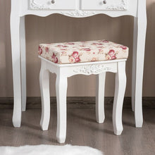 Load image into Gallery viewer, White Cushioned Vanity Stool Piano Seat