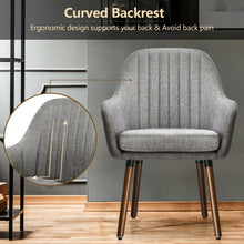 Load image into Gallery viewer, Set of 2 Fabric Upholstered Accent Chairs with Wooden Legs-Gray