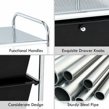 Load image into Gallery viewer, 4 Drawers Shelves Rolling Storage Cart Rack-Black