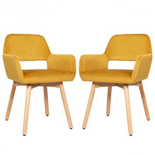 Load image into Gallery viewer, Set of 2 Modern Accent Armchairs-Yellow