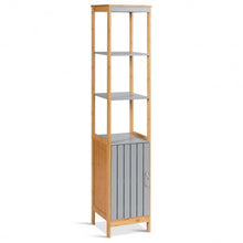 Load image into Gallery viewer, Bathroom Floor Cabinet Bamboo 5-Tier Concise Freestanding Storage Shelf