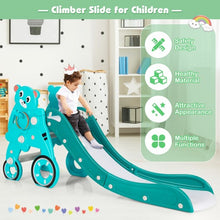 Load image into Gallery viewer, 4 in 1 Foldable Baby Slide Toddler Climber Slide PlaySet with Ball-Green