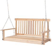 Load image into Gallery viewer, 4' Wood Garden Hanging Seat Chains Porch Swing