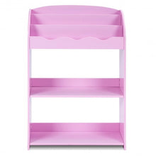 Load image into Gallery viewer, 3-Tier Kids Bookshelf Magazine Storage Bookcase -Pink