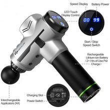 Load image into Gallery viewer, Powerful Rechargeable Deep Muscle Massager with 4 Heads-Silver