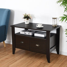 Load image into Gallery viewer, Multi-function Retro Coffee Cabinet Table with 2 Drawers