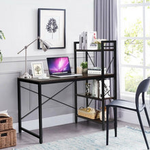 Load image into Gallery viewer, 4 Tier Storage Shelves Computer Desk-Brown