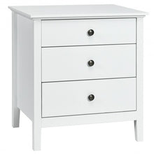 Load image into Gallery viewer, Nightstand Beside End Side Table Organizer with 3 Drawers-White