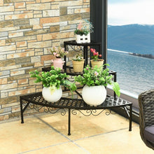 Load image into Gallery viewer, 3 Tier Metal Corner Plant Display Rack