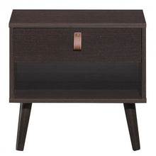 Load image into Gallery viewer, Nightstand Bedroom Table with Drawer Storage Shelf-Brown