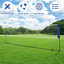 Load image into Gallery viewer, 14' x 5' Portable Beach Training Badminton Net with Carrying Bag