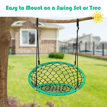 Load image into Gallery viewer, Net Hanging Swing Chair with Adjustable Hanging Ropes-Green