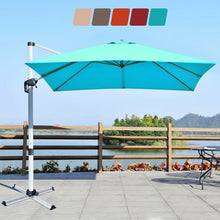 Load image into Gallery viewer, 10 Ft 360 Degree Tilt Aluminum Square Patio Offset Cantilever Umbrella-Blue