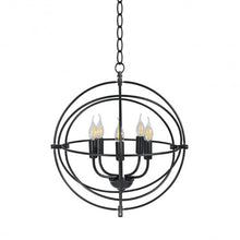 Load image into Gallery viewer, 20" 5 Lights Metal Chandelier with Pivoting Interlocking Rings