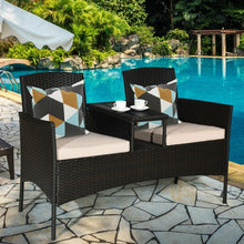 Load image into Gallery viewer, Patio Rattan Conversation Set with Table