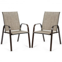 Load image into Gallery viewer, 2 PCS Patio Chairs Outdoor Dining Chair with Armrest-Gray