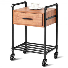 Load image into Gallery viewer, 2-Tier End Coffee Living Room Table with Drawer & Wheels