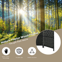 Load image into Gallery viewer, 6.5Ft 6-Panel Weave Folding Fiber Room Divider Screen-Black