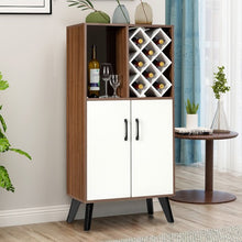 Load image into Gallery viewer, Bar Cabinet Wooden Buffet Sideboard Storage Cupboard with Wine Rack