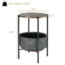 Load image into Gallery viewer, Industrial Round End Side Table Sofa w/ Storage