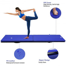 Load image into Gallery viewer, 6� x 24" x 1.5'' Thick Two Folding Panel Gymnastics Mat-Blue