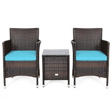 Load image into Gallery viewer, 3 pcs Outdoor Rattan Wicker Furniture Set-Blue