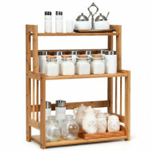 Load image into Gallery viewer, 3-tier Bamboo Spice Rack with Adjustable Shelf