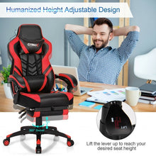 Load image into Gallery viewer, Adjustable Gaming Chair with Footrest for Home Office-Red