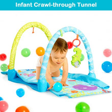 Load image into Gallery viewer, 4-in-1 Baby Play Gym Mat with 3 Hanging Toys