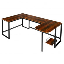 Load image into Gallery viewer, 79" U-Shaped Computer Desk with CPU Stand for Home Office -Brown