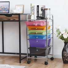 Load image into Gallery viewer, 6 Drawers Rolling Storage Cart Organizer-Transparent Multicolor