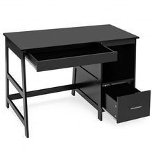 Load image into Gallery viewer, 47.5" Modern Home Computer Desk with 2 Storage Drawers-Black