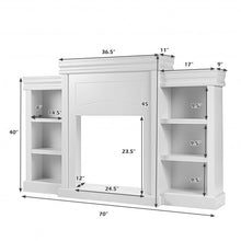 Load image into Gallery viewer, 70" Modern Fireplace Media Entertainment Center with Bookcase-White