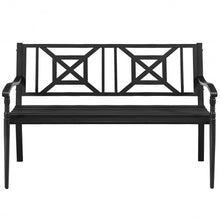 Load image into Gallery viewer, Patio Garden Bench Steel Frame Park Yard Outdoor Furniture