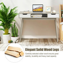 Load image into Gallery viewer, Stylish Computer Desk Workstation with 2 Drawers and Solid Wood Legs-Oak