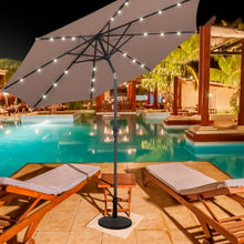 Load image into Gallery viewer, 10FT Patio Solar Umbrella LED Patio Market Steel Tilt W/ Crank Outdoor New-Tan