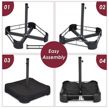 Load image into Gallery viewer, 15 Ft Solar LED Patio Double-sided Umbrella Market Umbrella with Weight Base-Red