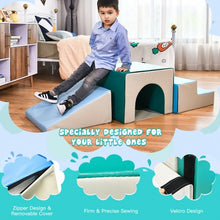 Load image into Gallery viewer, 4-piece Single-Tunnel SoftZone Climb Crawl Activity Play Set Toddler Kid