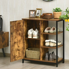Load image into Gallery viewer, Multipurpose Freestanding Storage Cabinet with 3 Open Shelves and Doors