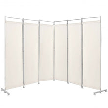 Load image into Gallery viewer, 6-Panel Room Divider Folding Privacy Screen -White
