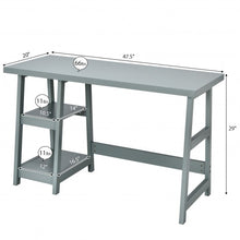 Load image into Gallery viewer, Trestle Computer Desk Home Office Workstation with Removable Shelves-Gray