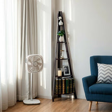 Load image into Gallery viewer, 5 Tier Floor Corner Stand Ladder Shelves Bookshelf-Brown