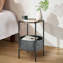 Load image into Gallery viewer, Industrial Round End Side Table Sofa w/ Storage