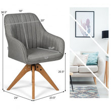 Load image into Gallery viewer, Fabric Swivel Accent Chair with Beech Wood Legs