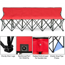 Load image into Gallery viewer, Portable Folding 6 Seats Chair Sideline Sports Bench-Red