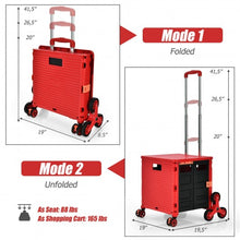 Load image into Gallery viewer, Costway Foldable Utility Cart for Travel and Shopping-Red