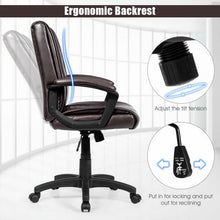 Load image into Gallery viewer, Ergonomic PU Leather Mid-Back Computer Office Chair