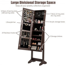 Load image into Gallery viewer, Jewelry Cabinet Armoire Lockable Standing Storage Organizer-Brown