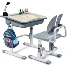 Load image into Gallery viewer, Kids Desk and Chair Set Children's Study Table Storage-Gray