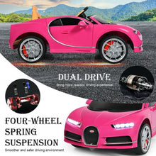 Load image into Gallery viewer, 12V Licensed Bugatti Chiron Kids Ride on Car with Storage Box and MP3-Pink